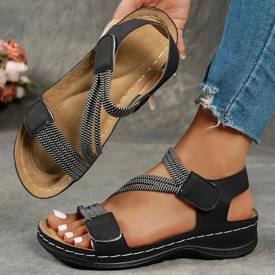 Women’s Cushioned Walking Sandals Comfort Fit Adjustable Straps