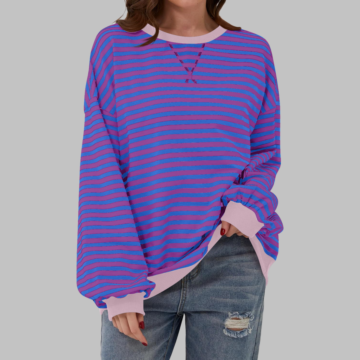 Hollis | Women's Long-Sleeve Striped Sweatshirt