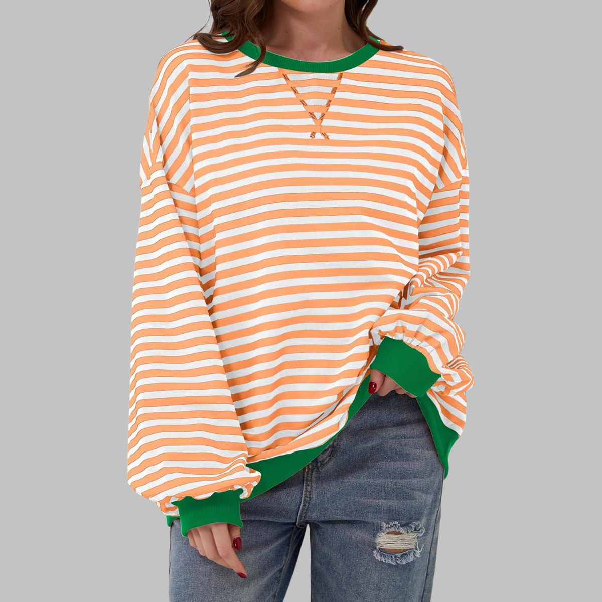 Hollis | Women's Long-Sleeve Striped Sweatshirt