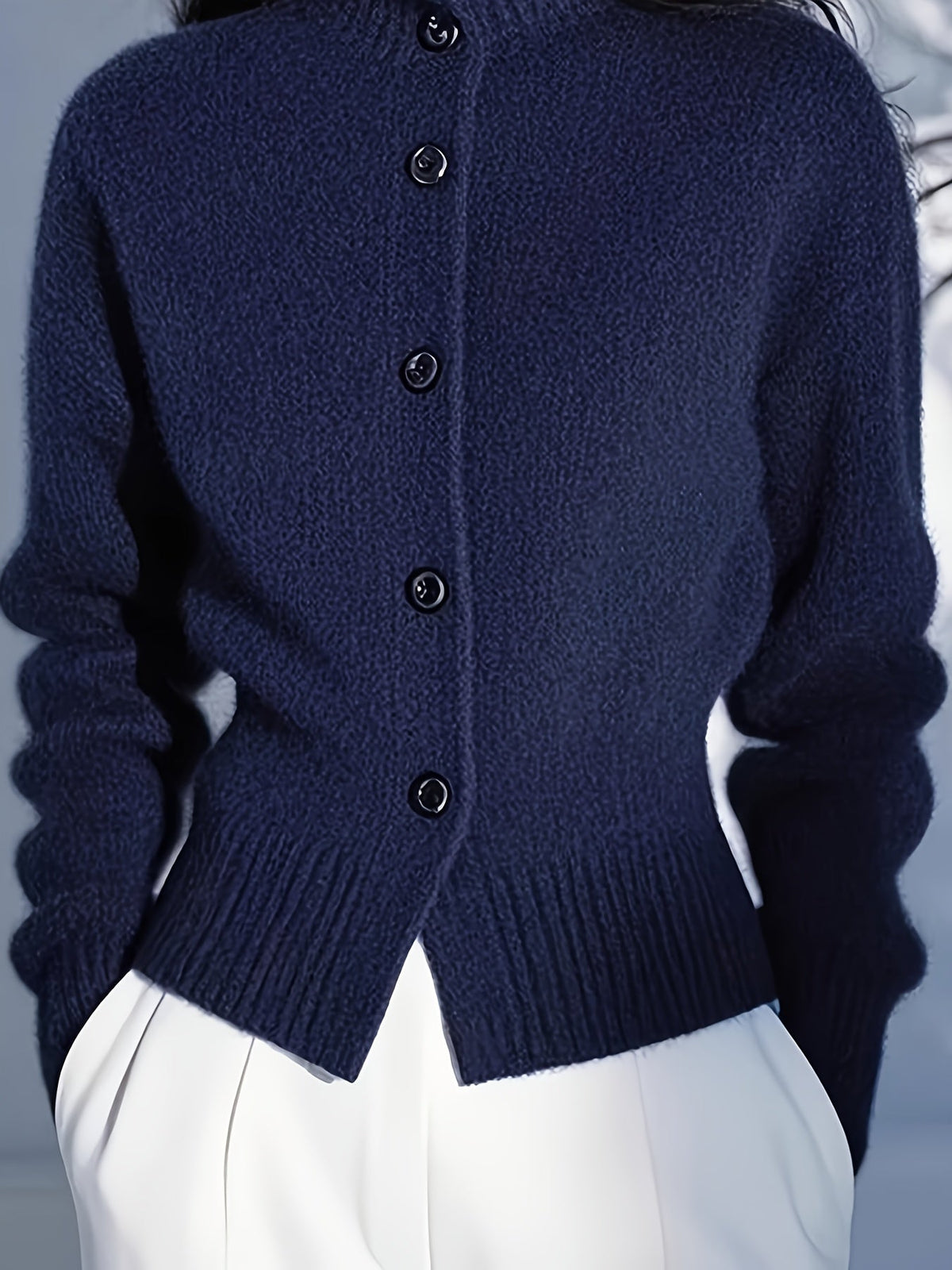 Theodora | Women's High-Neck Button-Front Cardigan