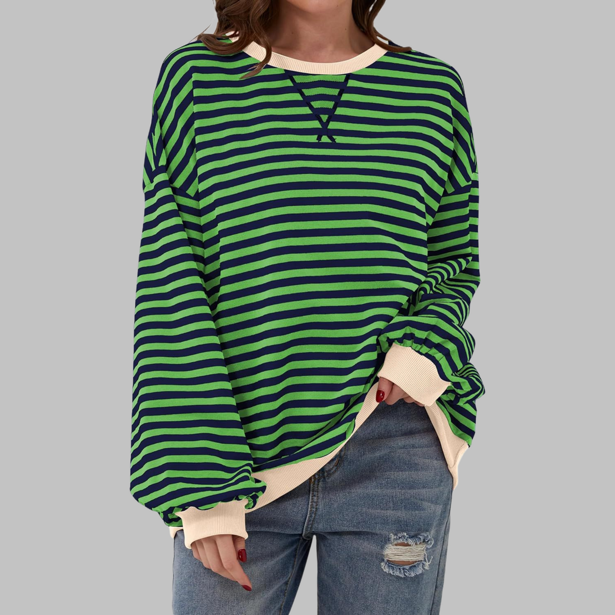 Hollis | Women's Long-Sleeve Striped Sweatshirt