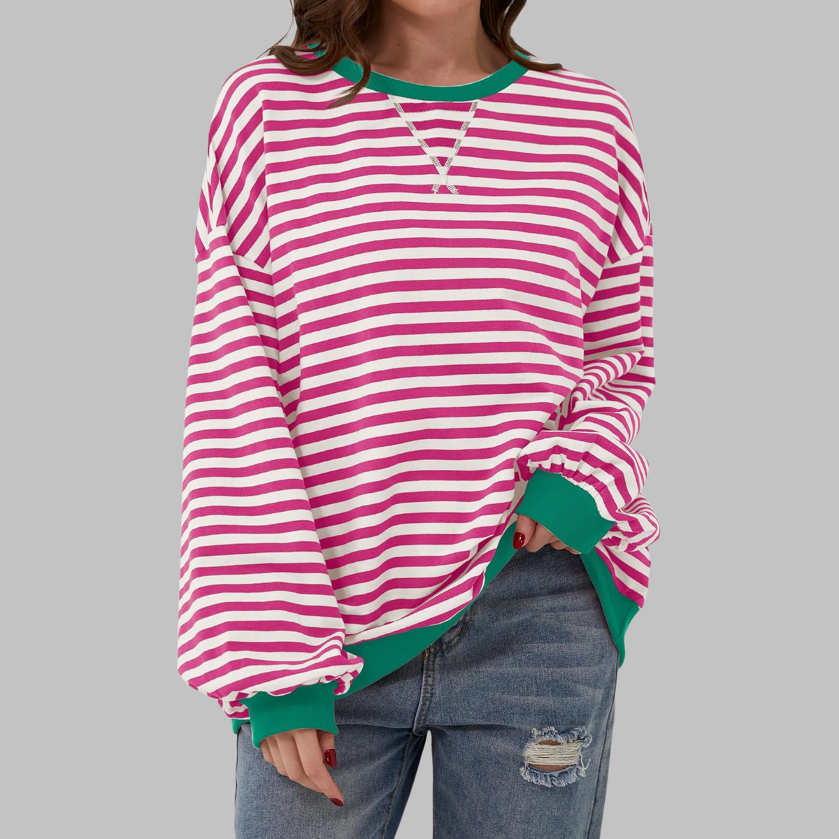 Hollis | Women's Long-Sleeve Striped Sweatshirt