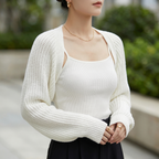 Philippa | Women's Ribbed Knit Open-Front Shrug