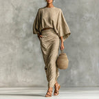 Vivienne | Women's Minimalist Matching Top and Skirt Set