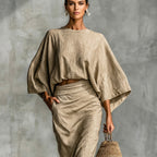 Vivienne | Women's Minimalist Matching Top and Skirt Set