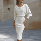 Odette | Women's Refined Draped Midi Dress