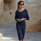 Odette | Women's Refined Draped Midi Dress