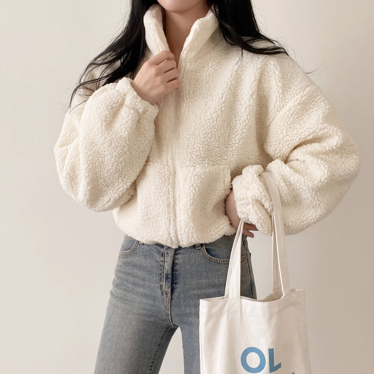 Beatrix sherpa fleece jacket - Cream