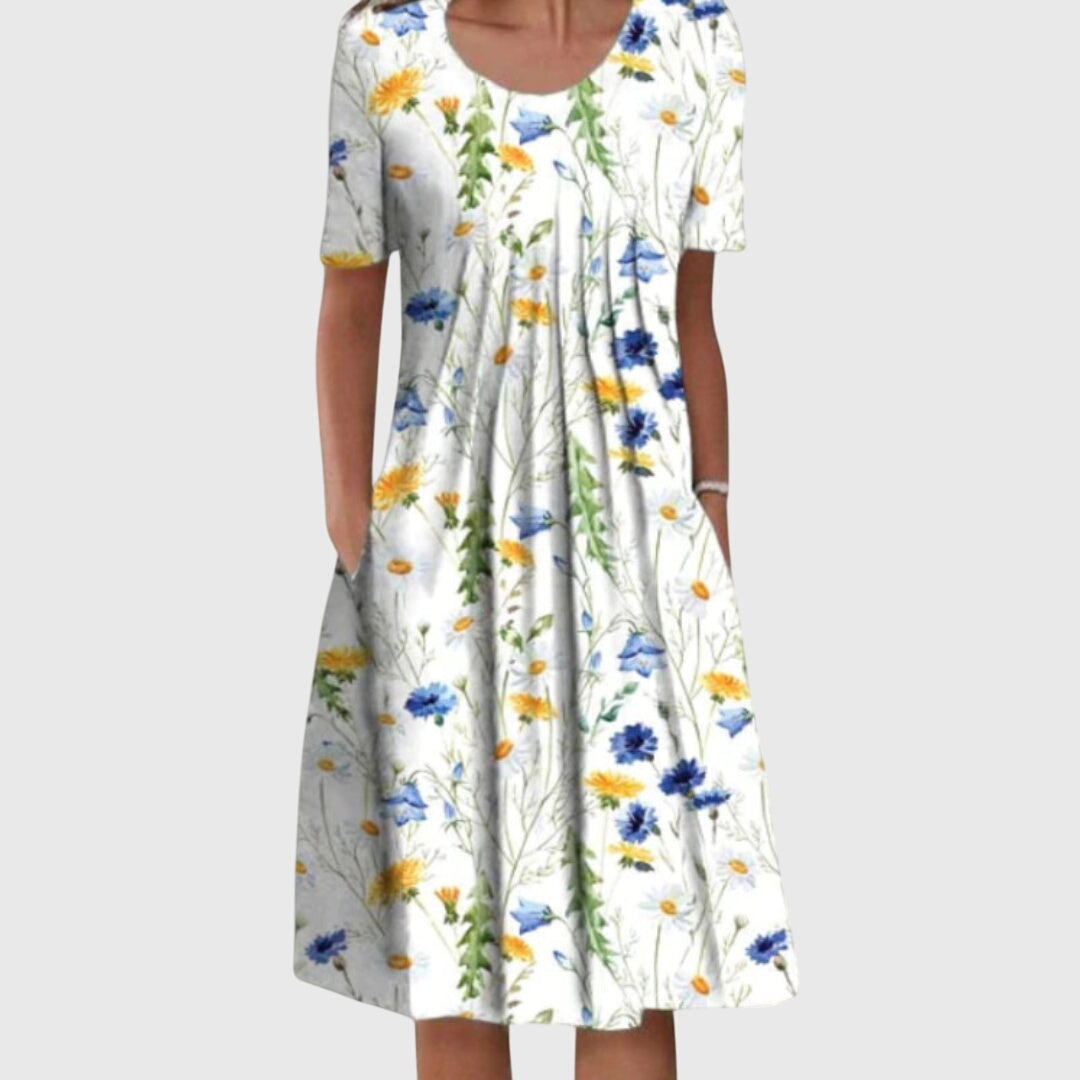 Amelia | Women's Round-Neck Printed Layered Dress original product image 2