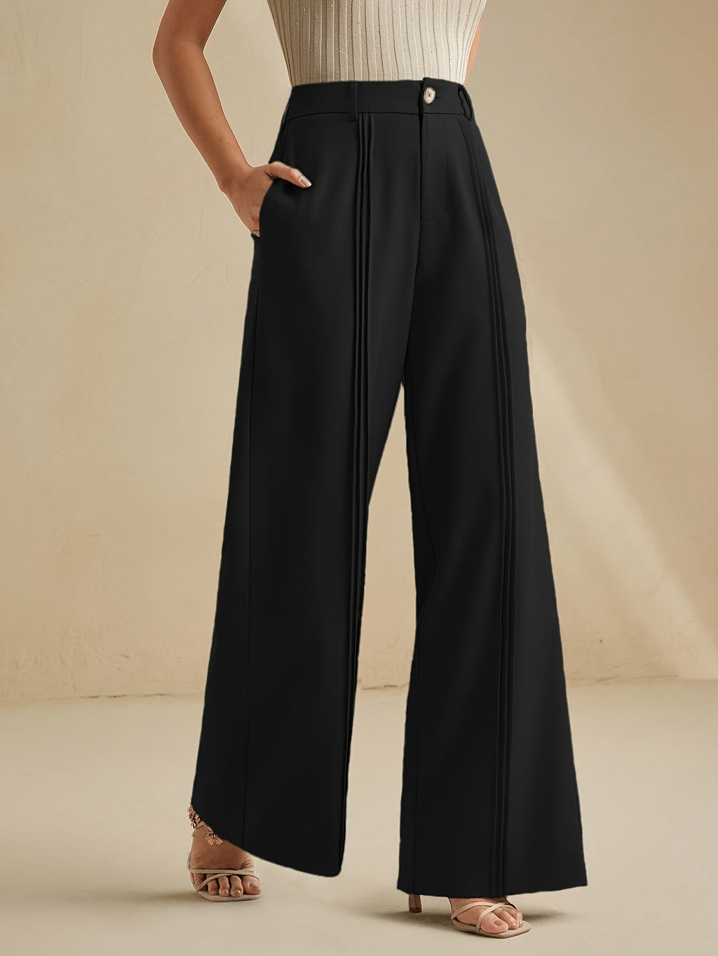 Antoinette pleated trousers - Black side view