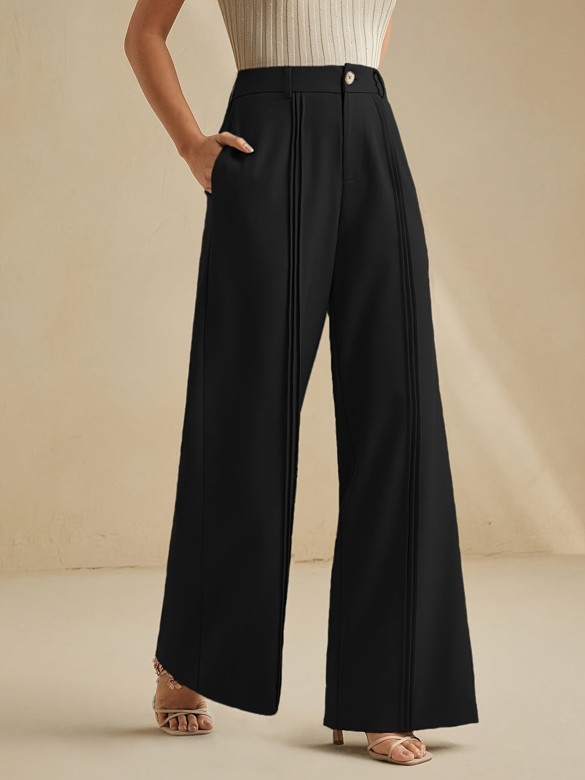 Antoinette pleated trousers - Black side view