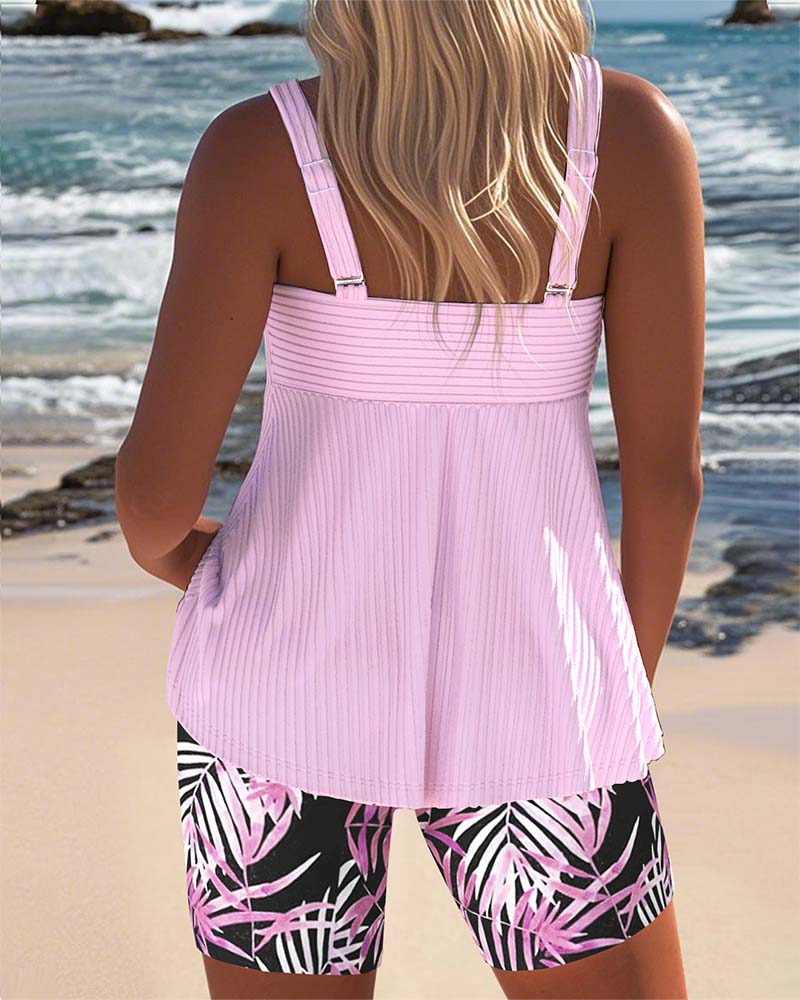 Women's Ruched Fit Printed Tankini