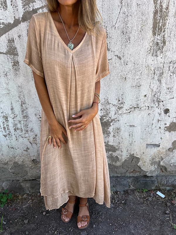 Women's Flowy Draped Maxi Dress