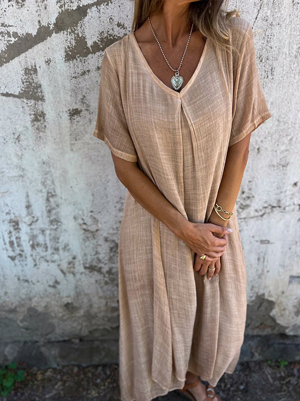 Women's Flowy Draped Maxi Dress