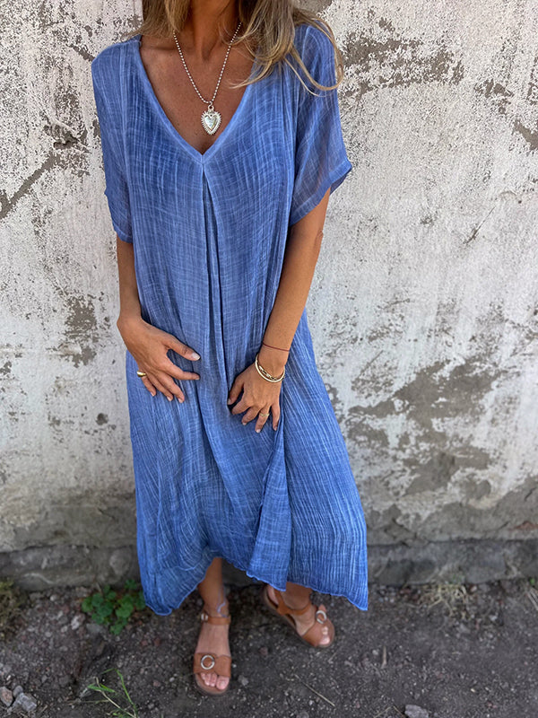 Women's Flowy Draped Maxi Dress