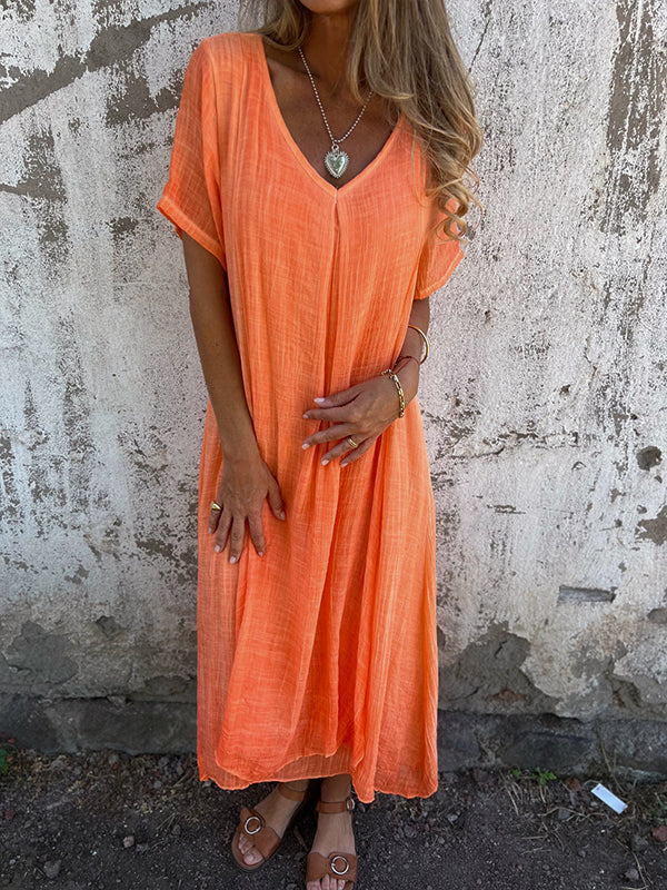 Women's Flowy Draped Maxi Dress