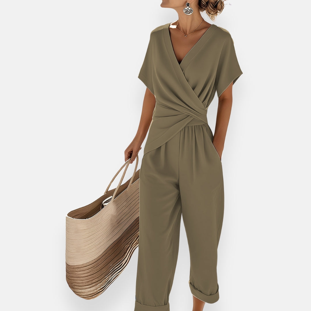 Fiona | Women's Draped Bow-Detail Wide-Leg Jumpsuit original product photo 2