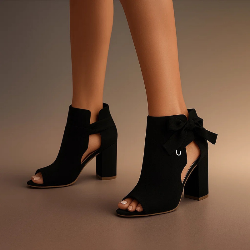 Isadora | Women's Elegant Open-Toe Ribbon Heels product view