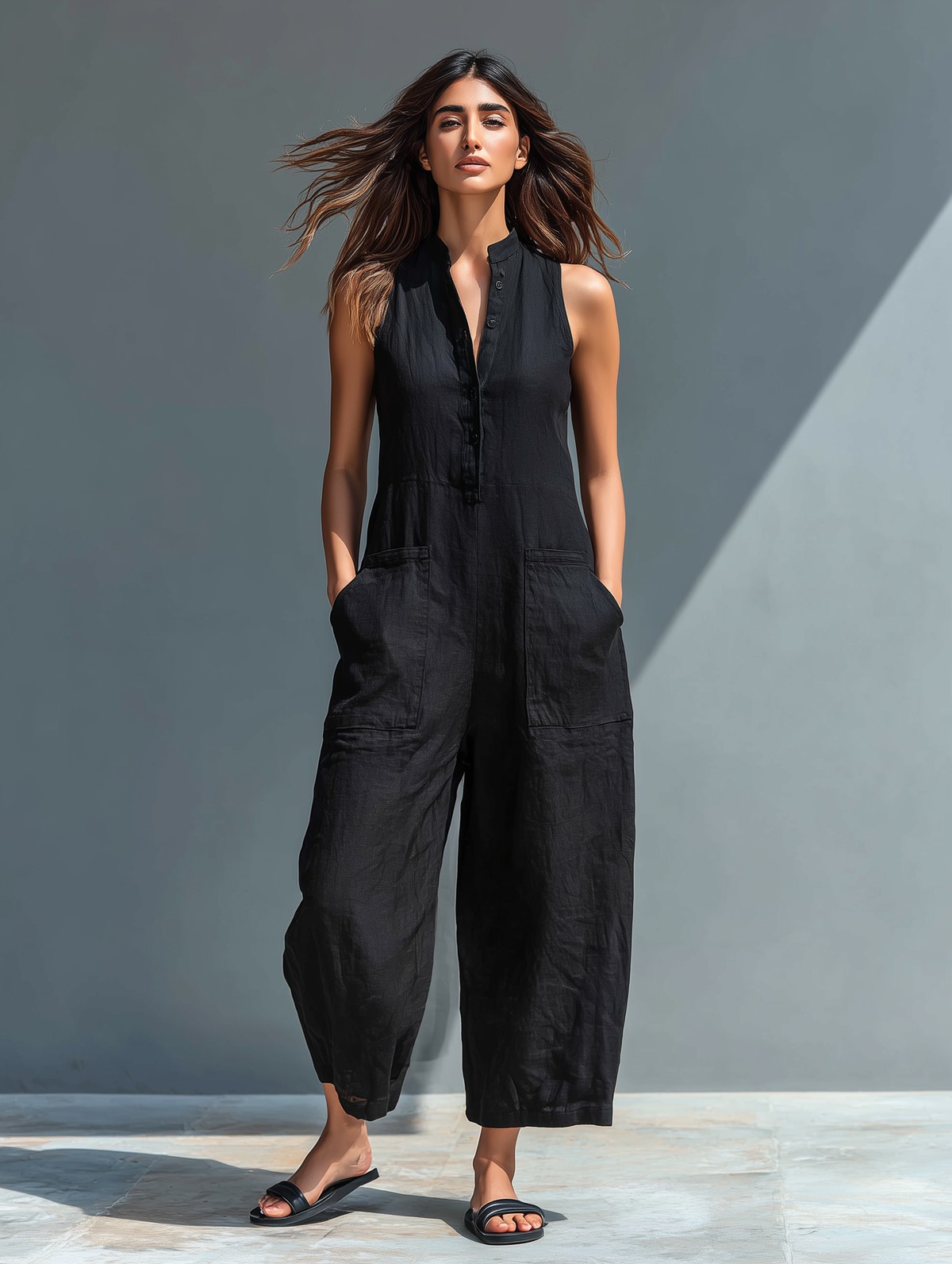 Alma | Women's Sleeveless Flowing Jumpsuit