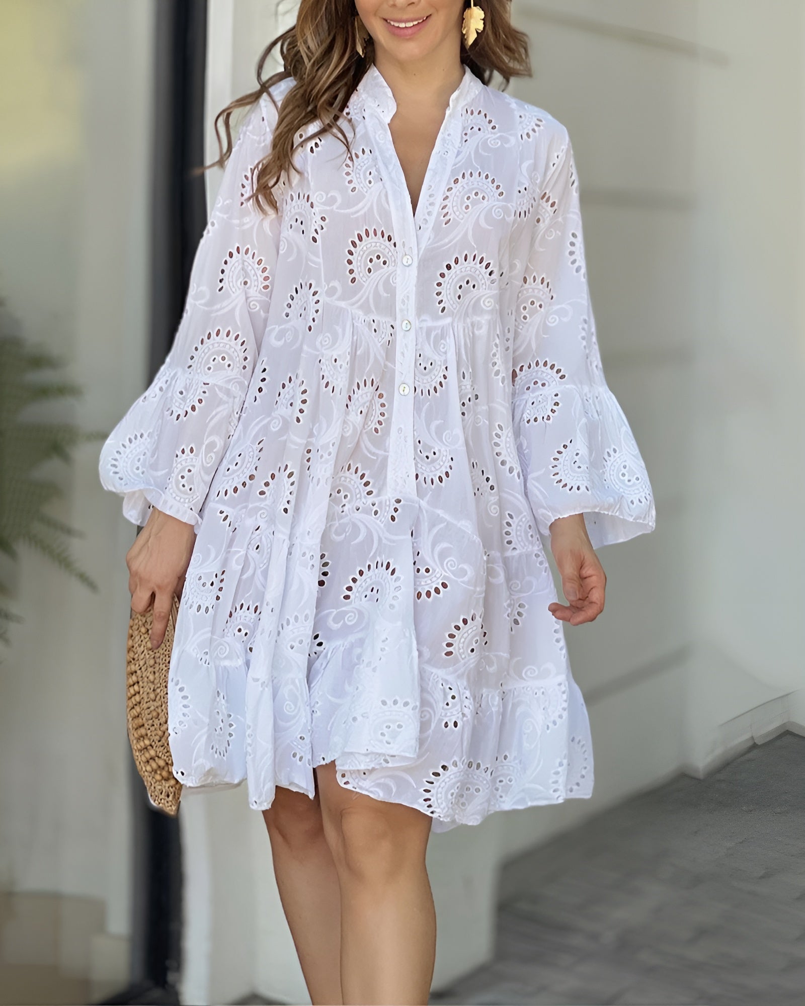 Women's Ruched Fit Flowy Draped Dress