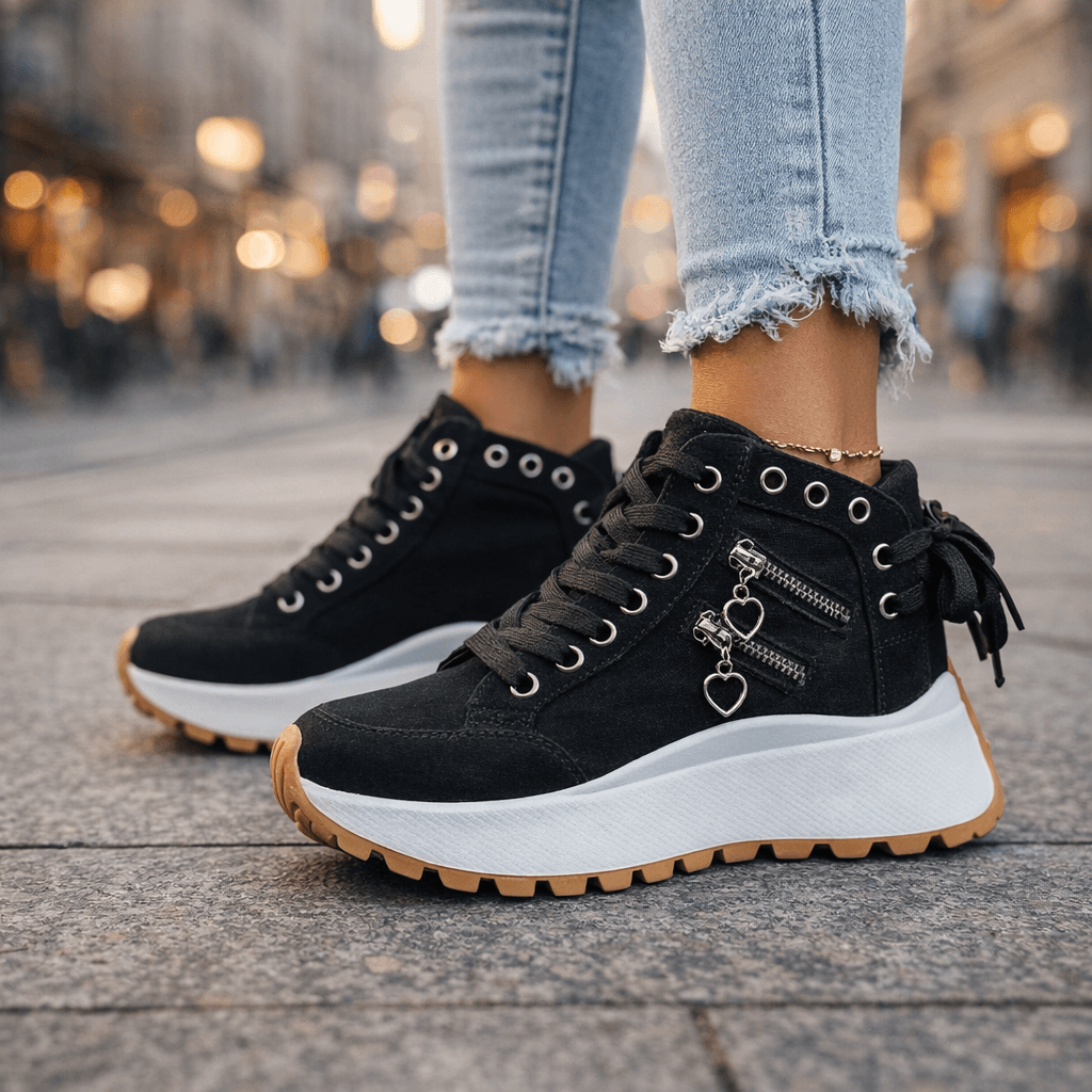 Paulette platform sneakers - Black detail