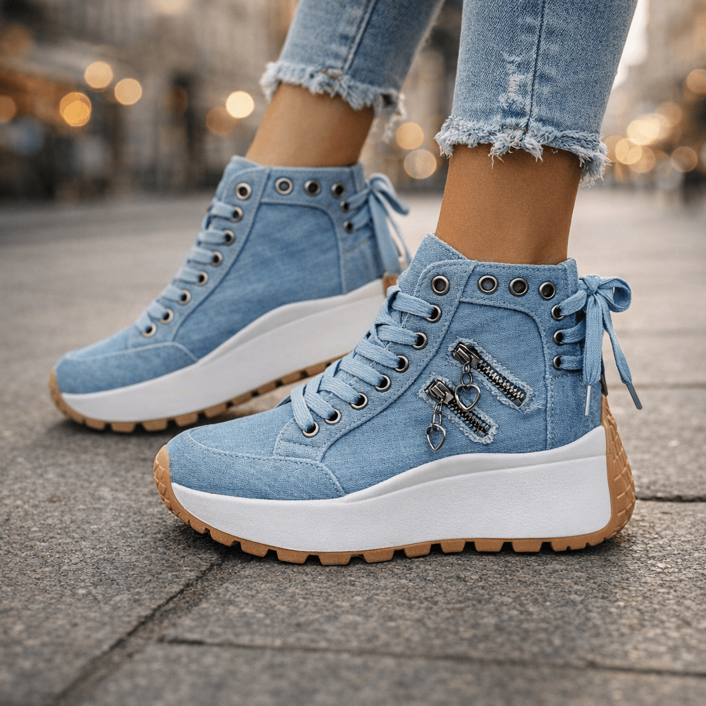 Paulette platform sneakers - Blue detail