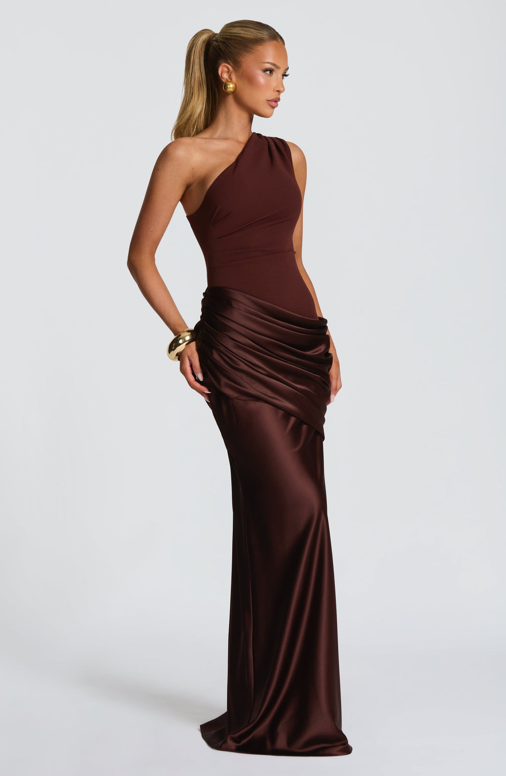 Armani | One Shoulder Satin Maxi Dress