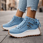 Paulette platform sneakers - Blue side view