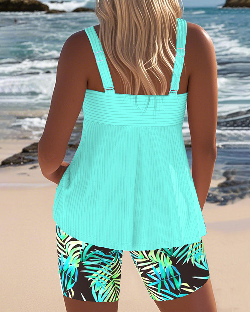 Women's Ruched Fit Printed Tankini