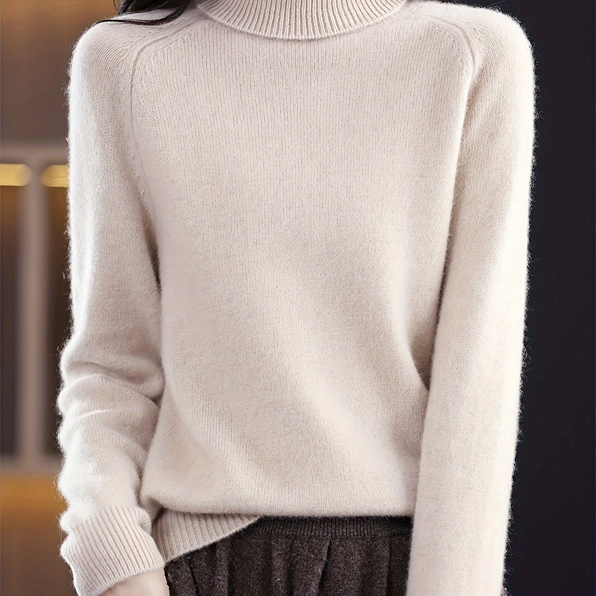 Women's Classic High-Neck Turtleneck Sweater