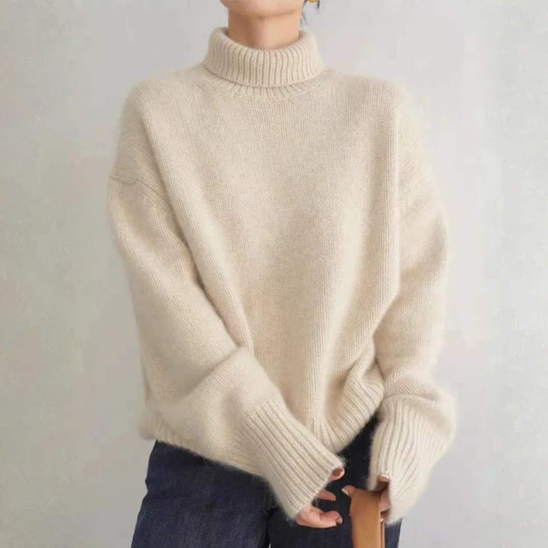 Rosamond turtleneck sweater - Cream detail