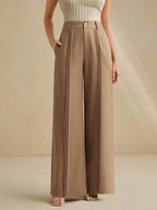 Antoinette pleated trousers - Brown side view