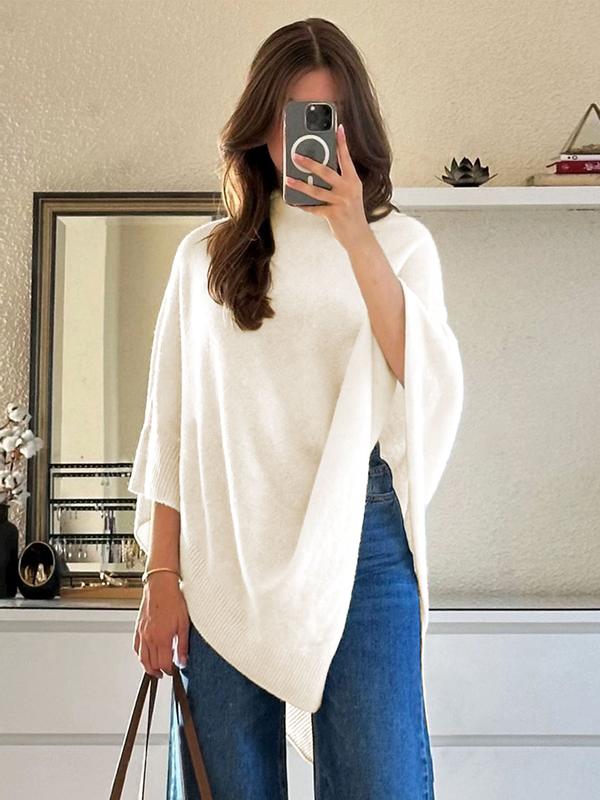 Greta | Women's Asymmetric Draped Knit Cape