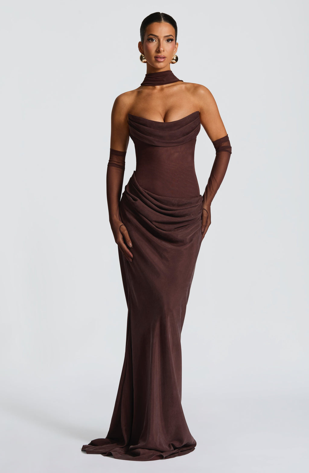 Seraphina | Sheer Ruched Maxi Dress