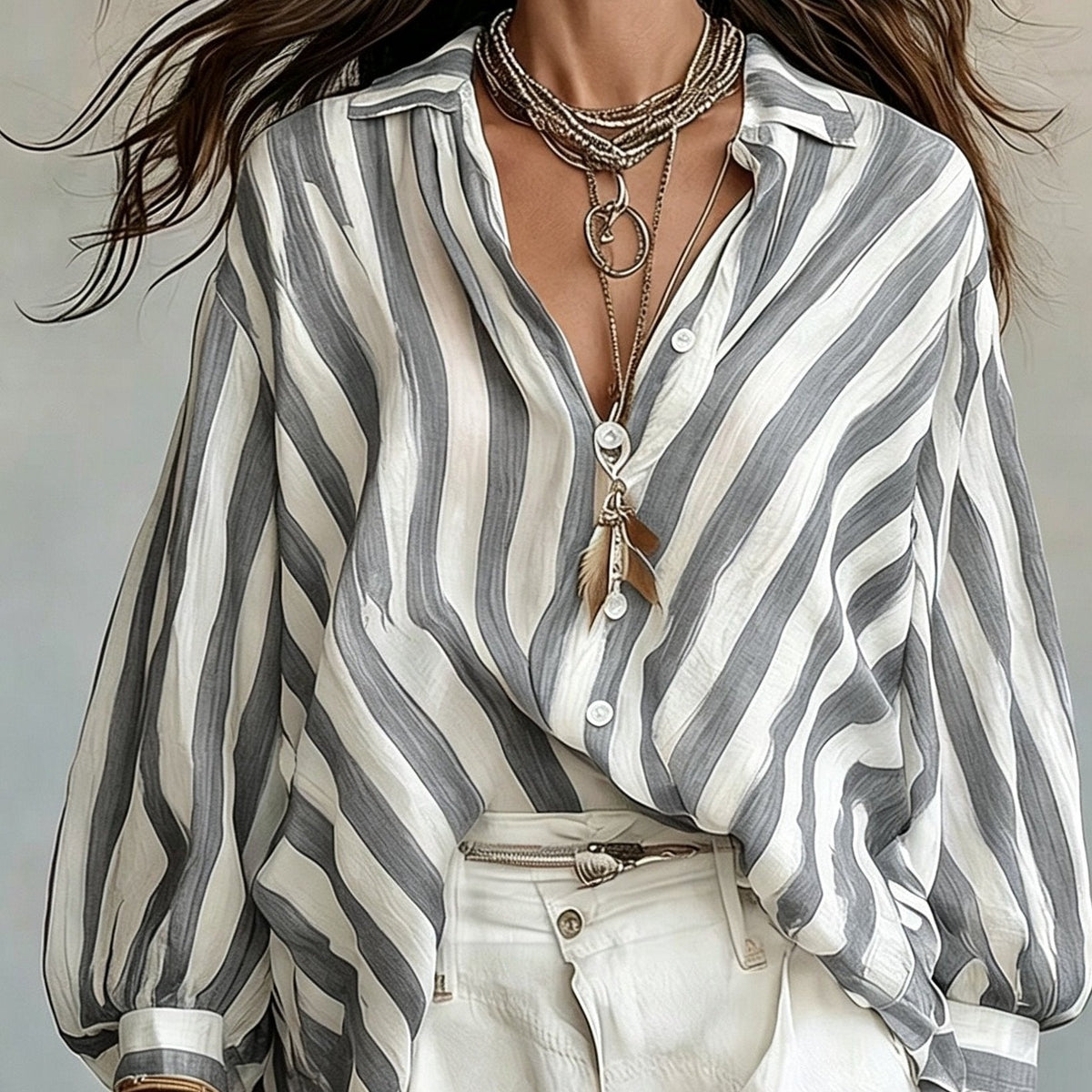 Gwendolyn | Women's Relaxed Striped Everyday Shirt