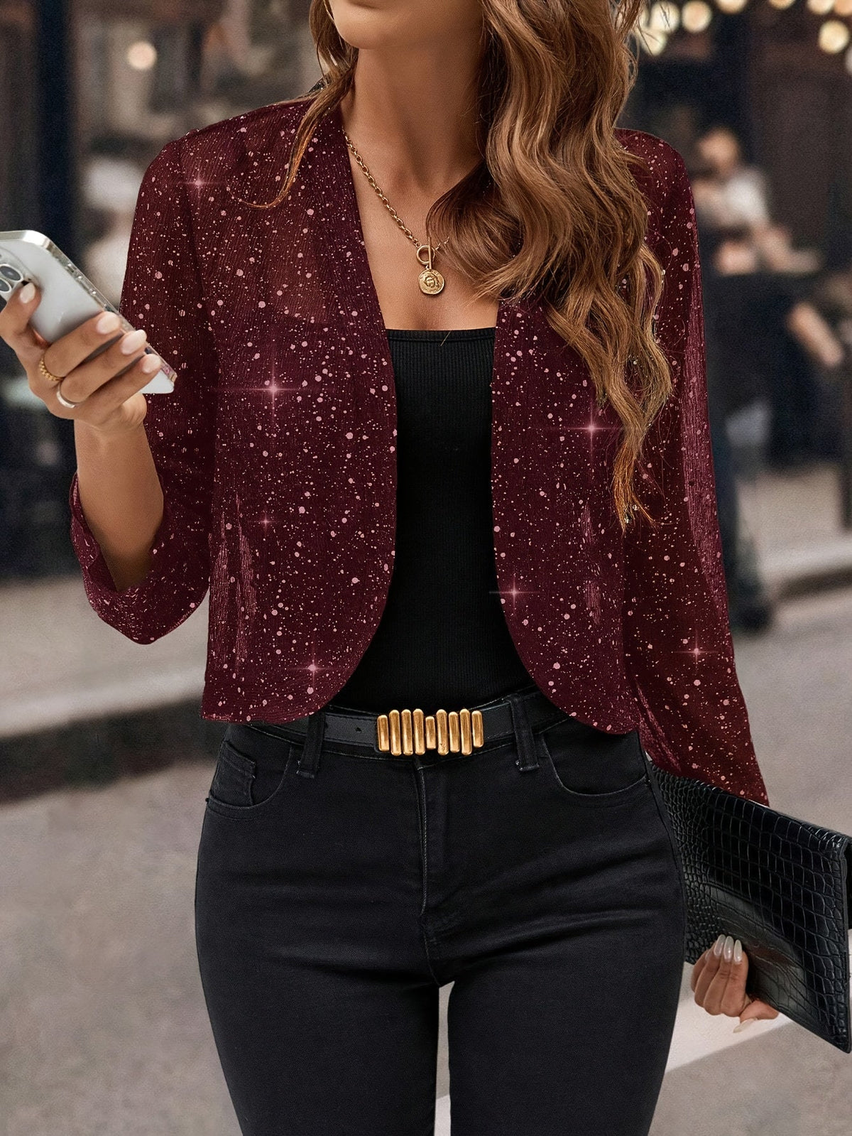 shimmer cropped jacket original product photo