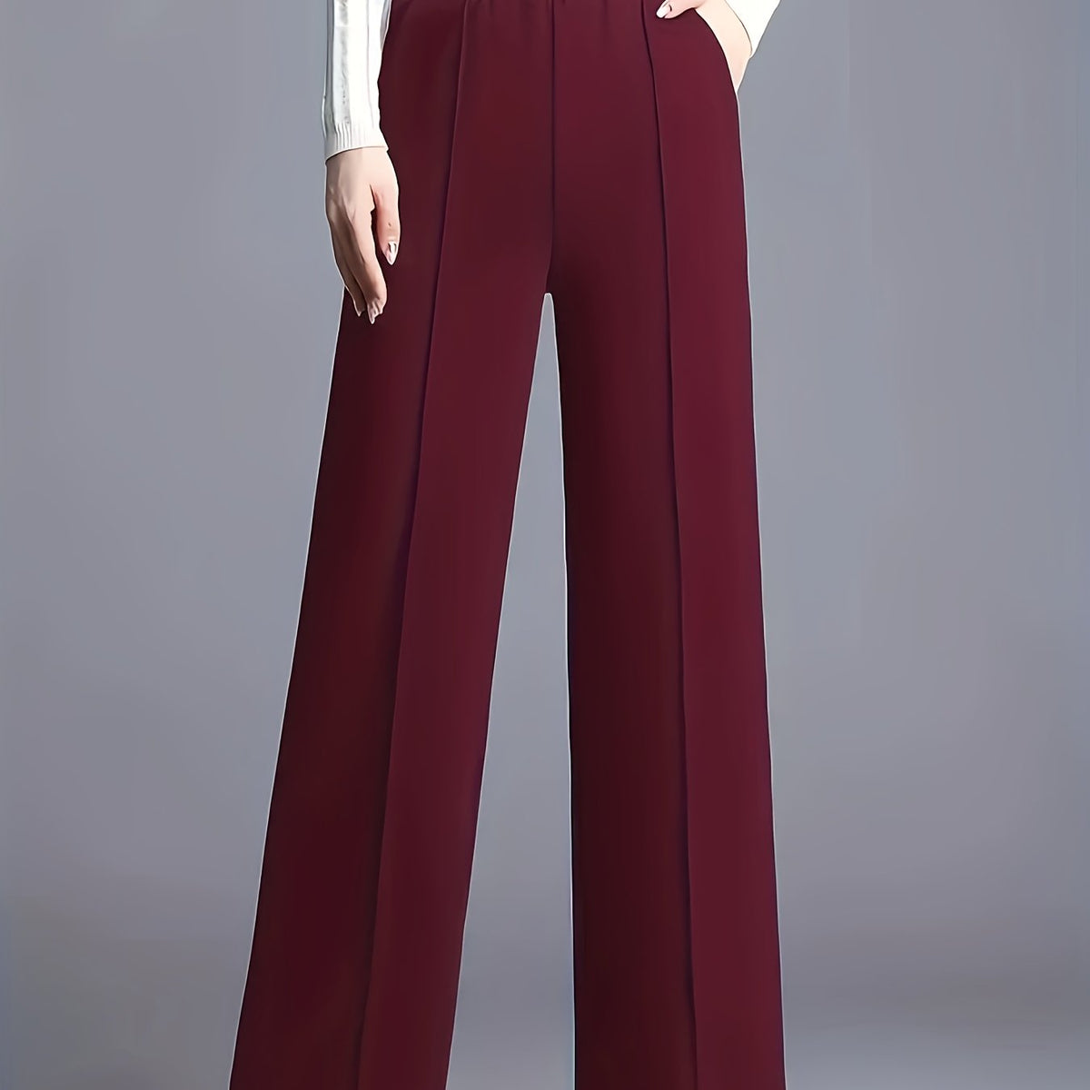 Constance wide-leg pants - Deep Red
