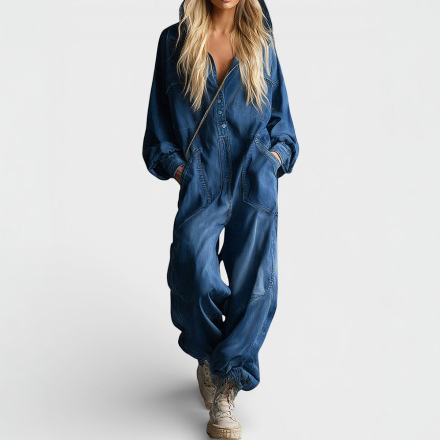 Marigold | Women's Long-Sleeve Hooded Jumpsuit