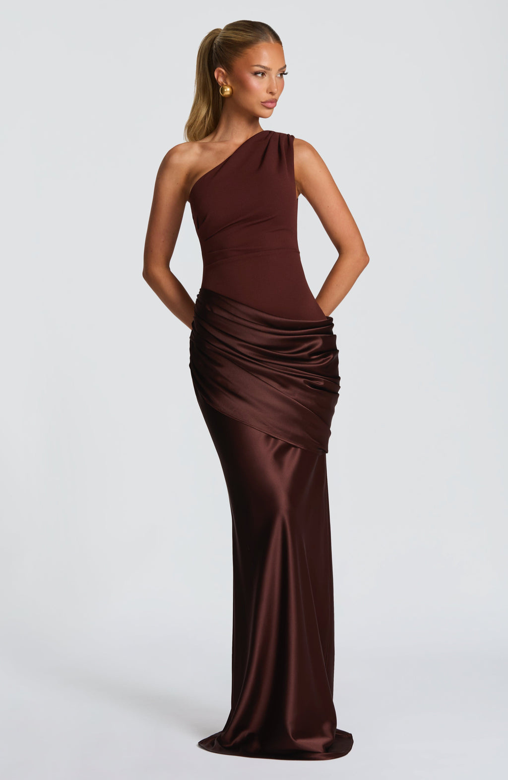 Armani | One Shoulder Satin Maxi Dress