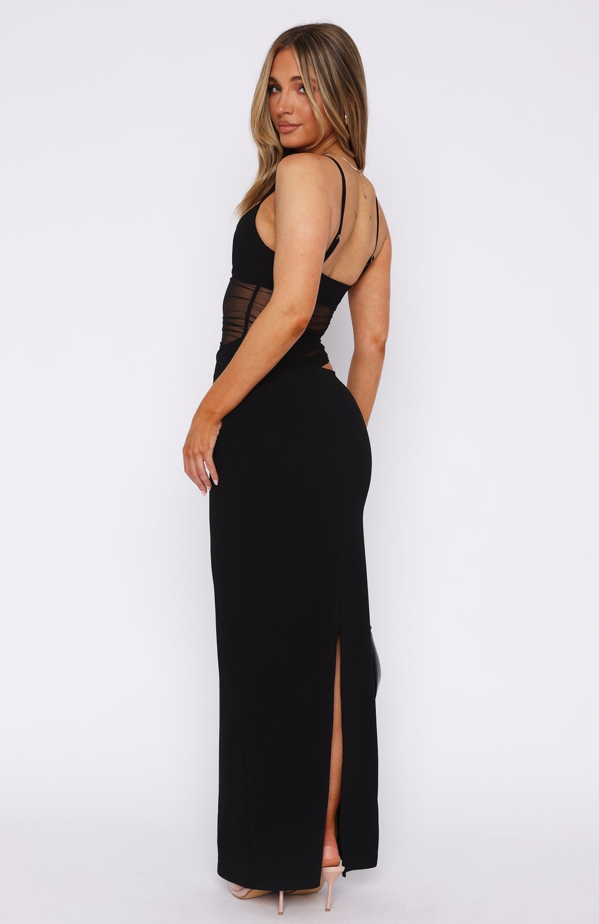 Livia | Mesh Cut Out Maxi Dress