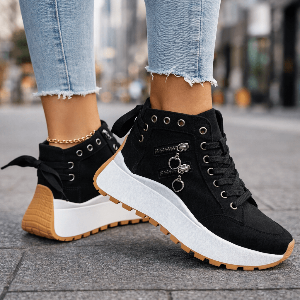 Paulette platform sneakers - Black side view
