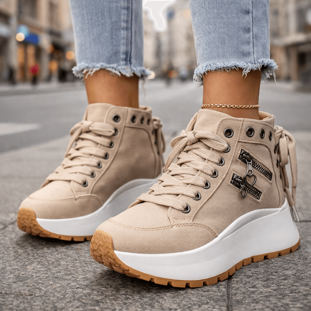 Paulette platform sneakers - Khaki