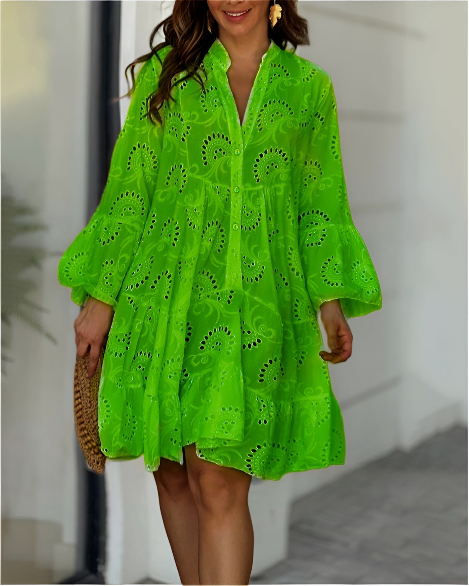 Women's Ruched Fit Flowy Draped Dress