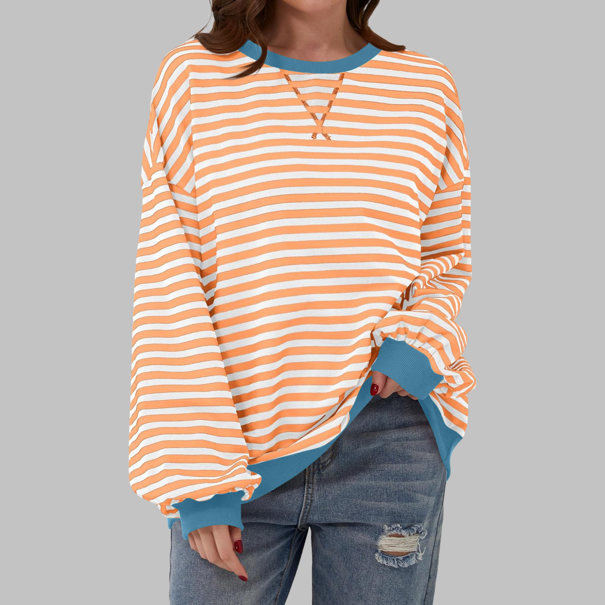 Hollis | Women's Long-Sleeve Striped Sweatshirt