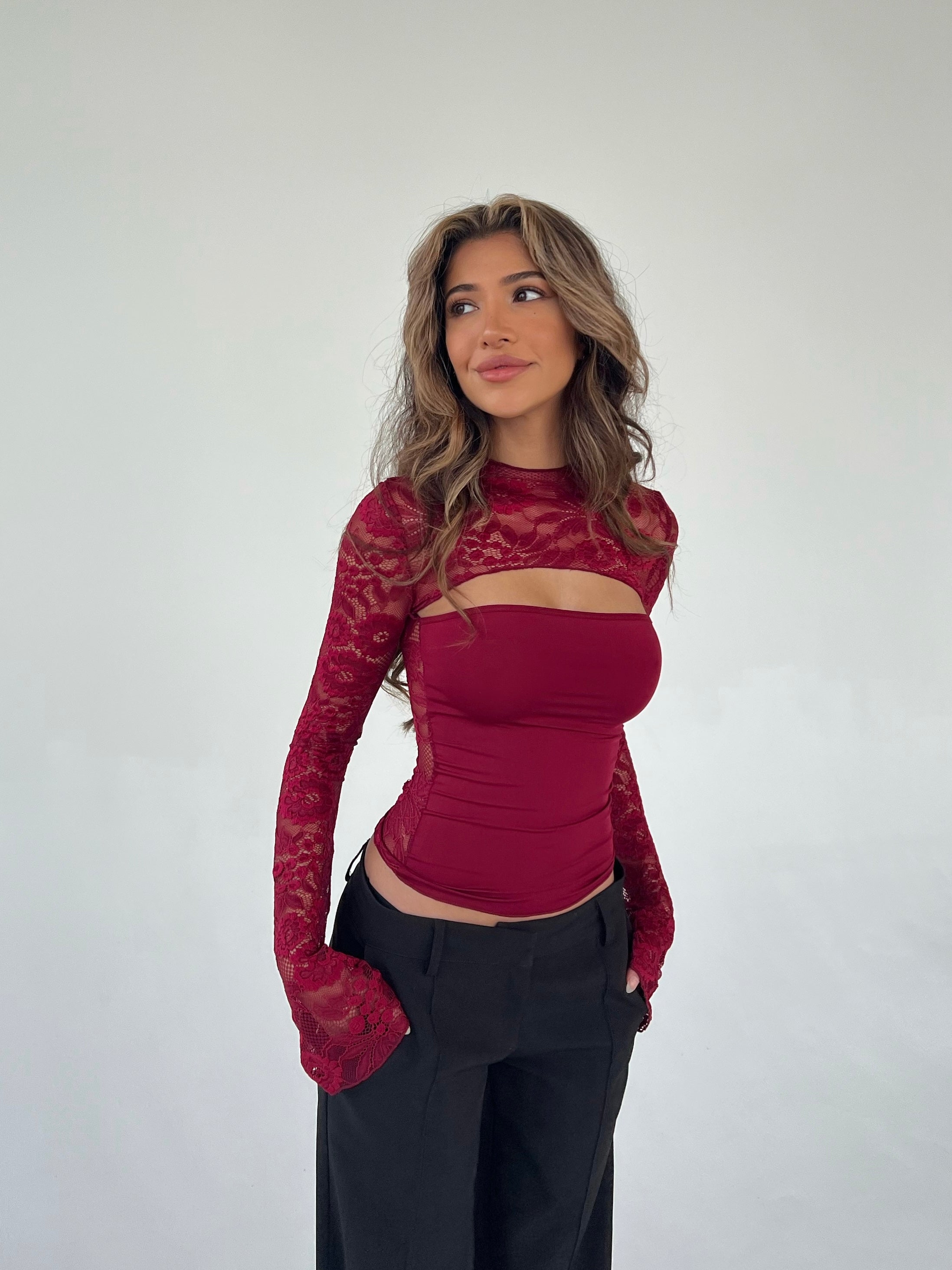 Elowen | Lace Long Sleeve Top
