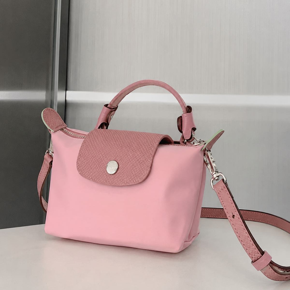 Lorraine | Women’s Mini Crossbody Grab Bag with Leather Trim, Top Handle and Flap Closure