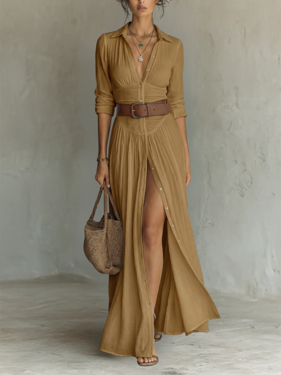 collared maxi dress photo