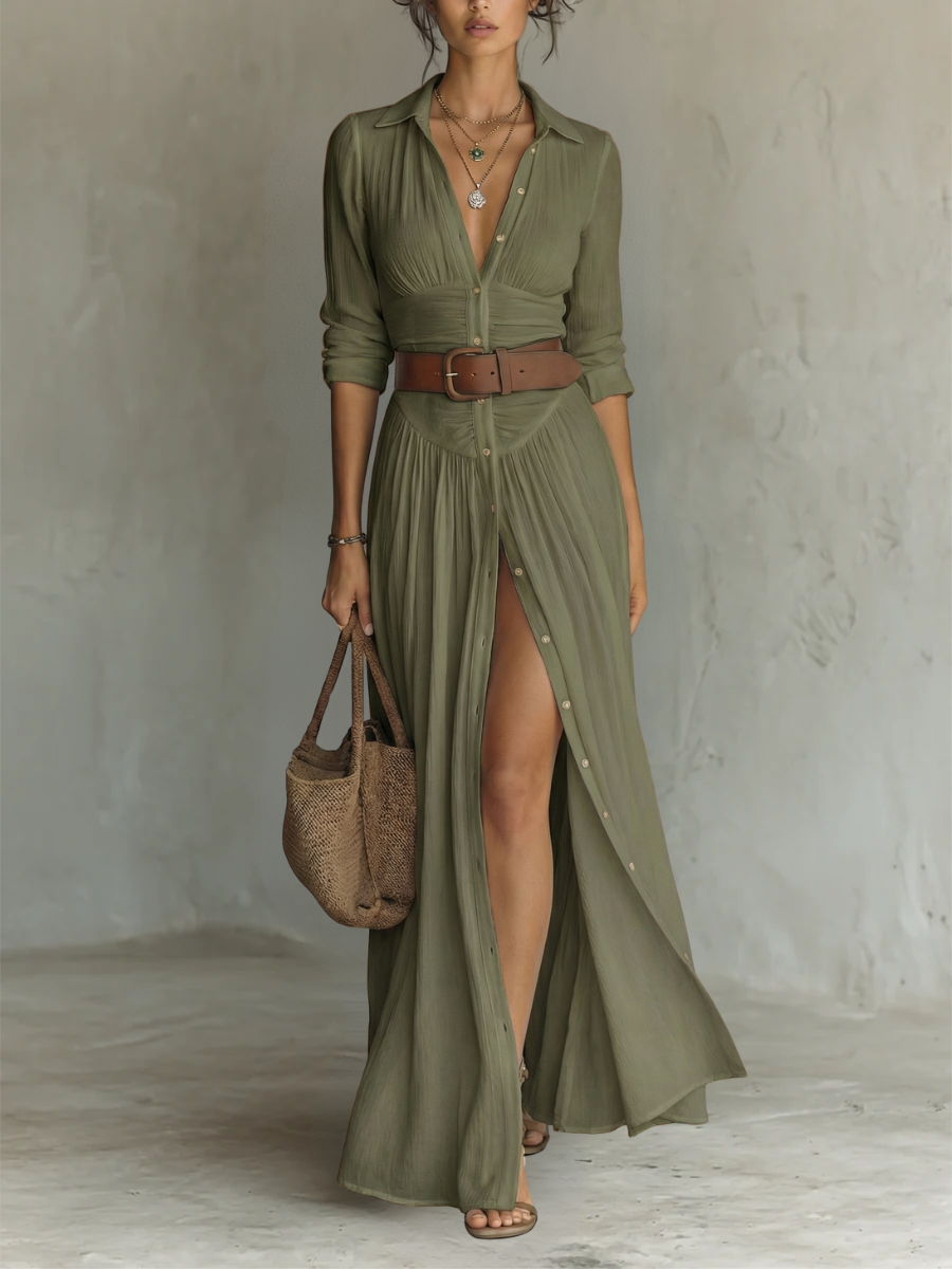 collared maxi dress photo