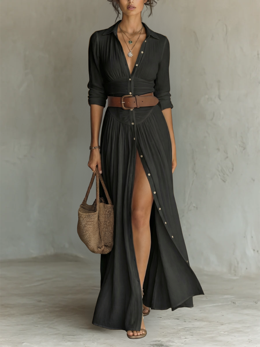 collared maxi dress photo