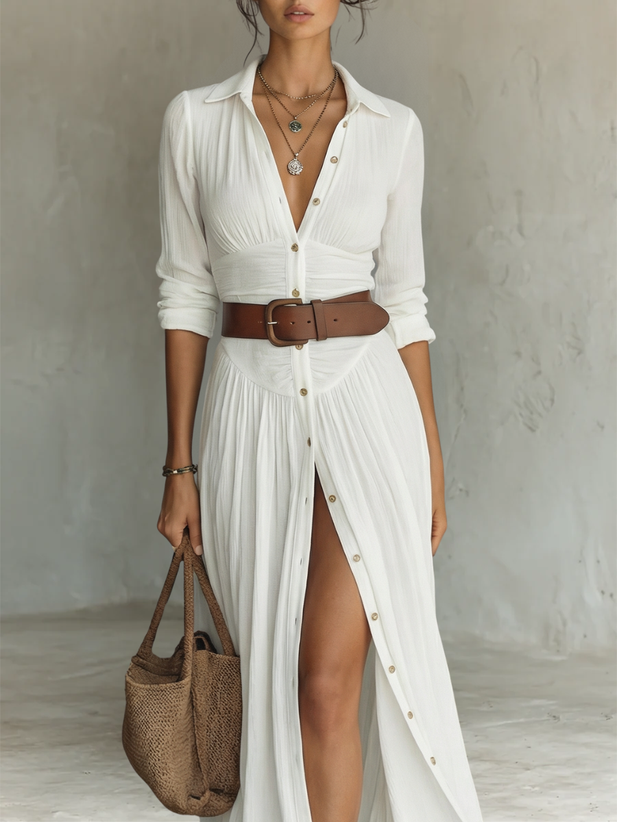 collared maxi dress photo